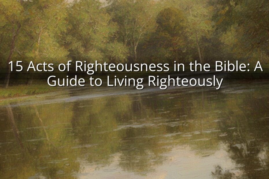 15 Acts of Righteousness in the Bible: A Guide to Living Righteously