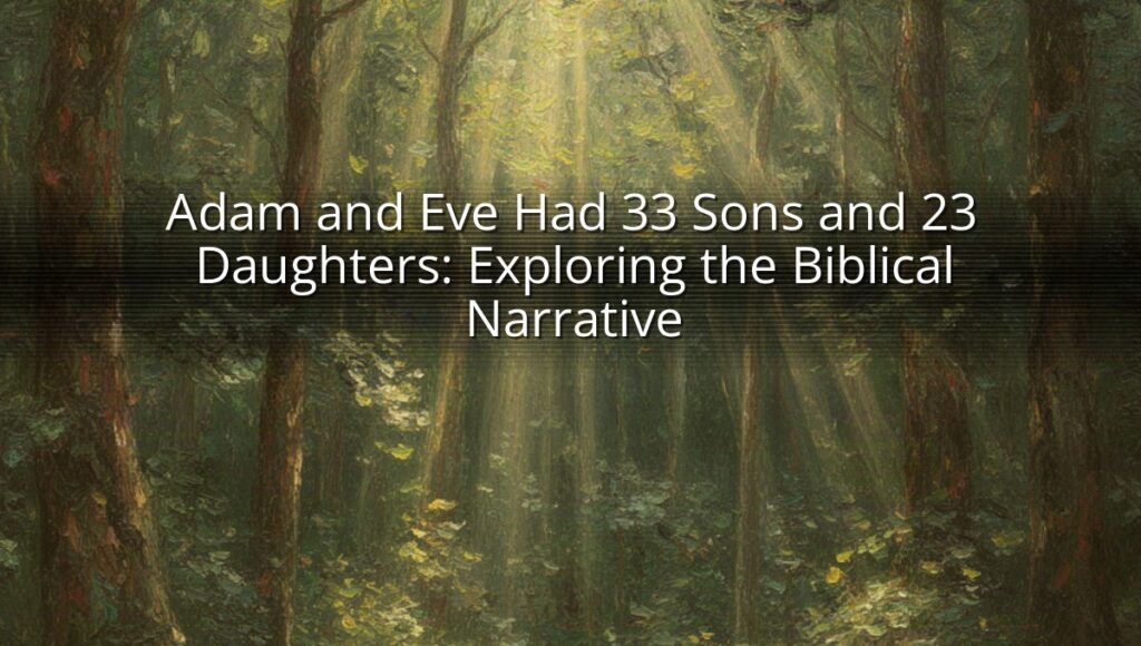 Adam and Eve Had 33 Sons and 23 Daughters: Exploring the Biblical Narrative