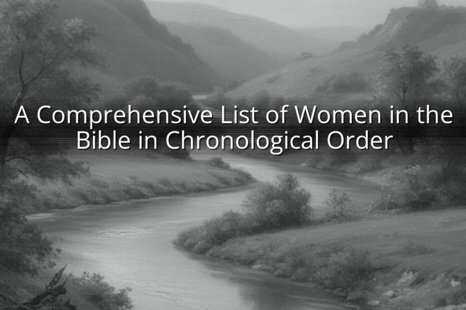 A Comprehensive List of Women in the Bible in Chronological Order