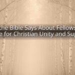 What the Bible Says About Fellowship: A Guide for Christian Unity and Support