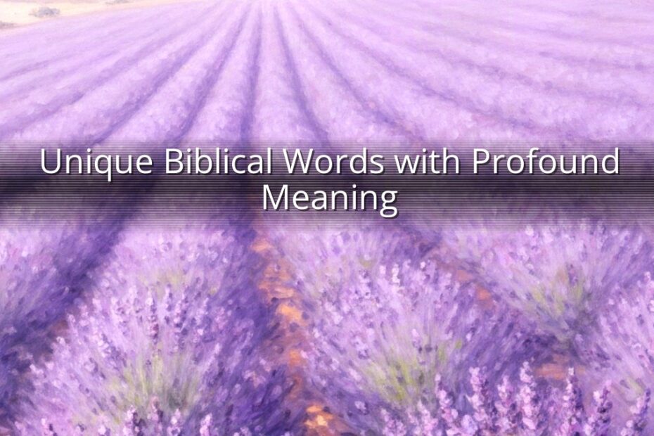 Unique Biblical Words with Profound Meaning