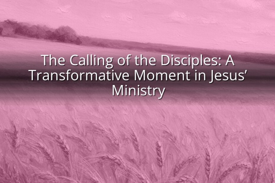 The Calling of the Disciples: A Transformative Moment in Jesus’ Ministry