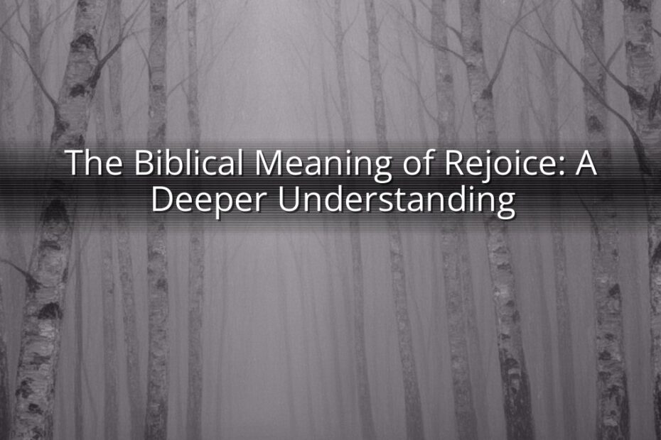 The Biblical Meaning of Rejoice: A Deeper Understanding