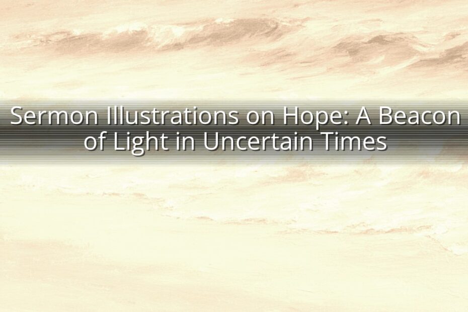 Sermon Illustrations on Hope: A Beacon of Light in Uncertain Times