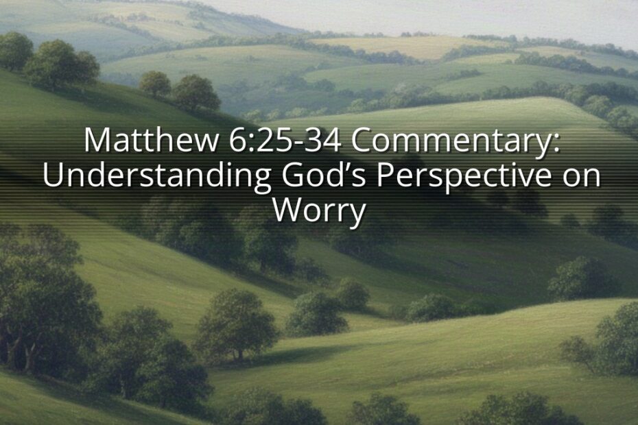 Matthew 6:25-34 Commentary: Understanding God’s Perspective on Worry