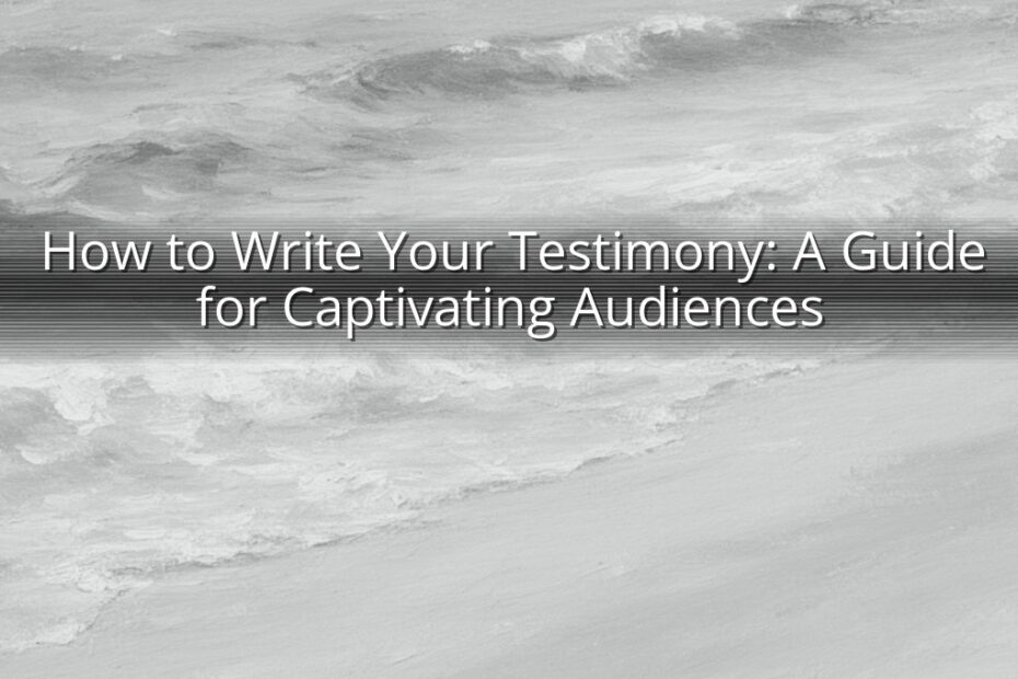 How to Write Your Testimony: A Guide for Captivating Audiences