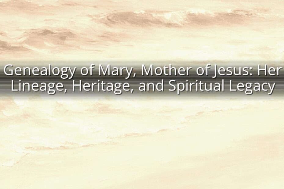 Genealogy of Mary, Mother of Jesus: Her Lineage, Heritage, and Spiritual Legacy