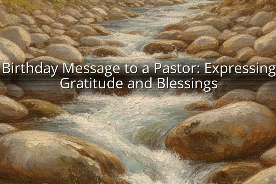 Birthday Message to a Pastor: Expressing Gratitude and Blessings