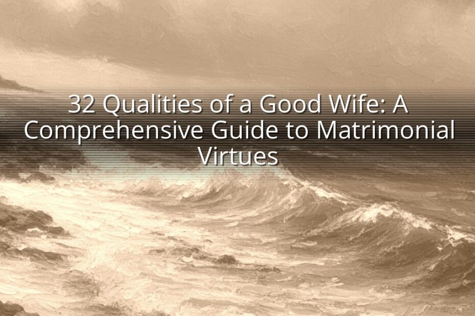 32 Qualities of a Good Wife: A Comprehensive Guide to Matrimonial Virtues
