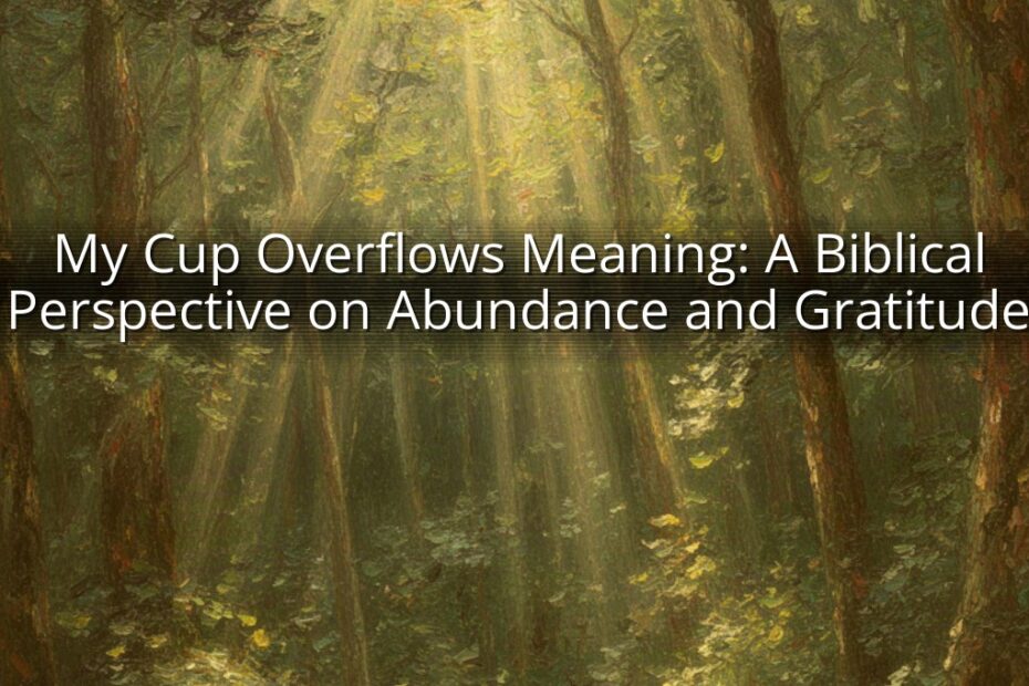 My Cup Overflows Meaning: A Biblical Perspective on Abundance and Gratitude