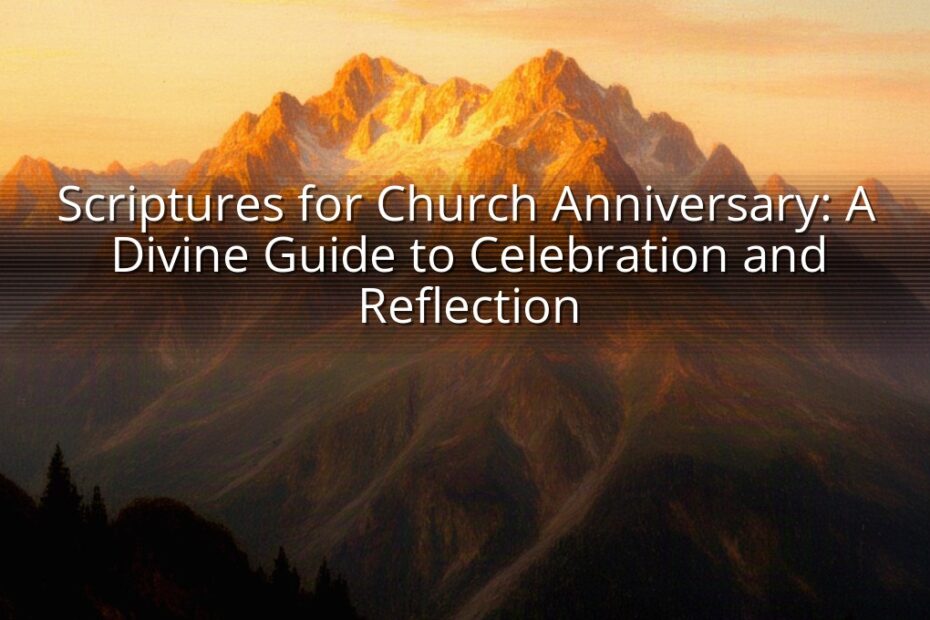 Scriptures for Church Anniversary: A Divine Guide to Celebration and Reflection