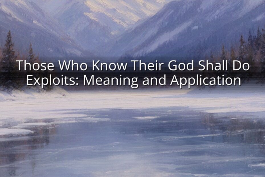 Those Who Know Their God Shall Do Exploits: Meaning and Application