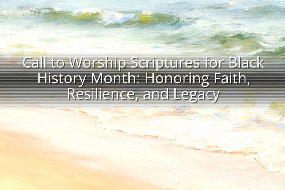 Call to Worship Scriptures for Black History Month: Honoring Faith, Resilience, and Legacy