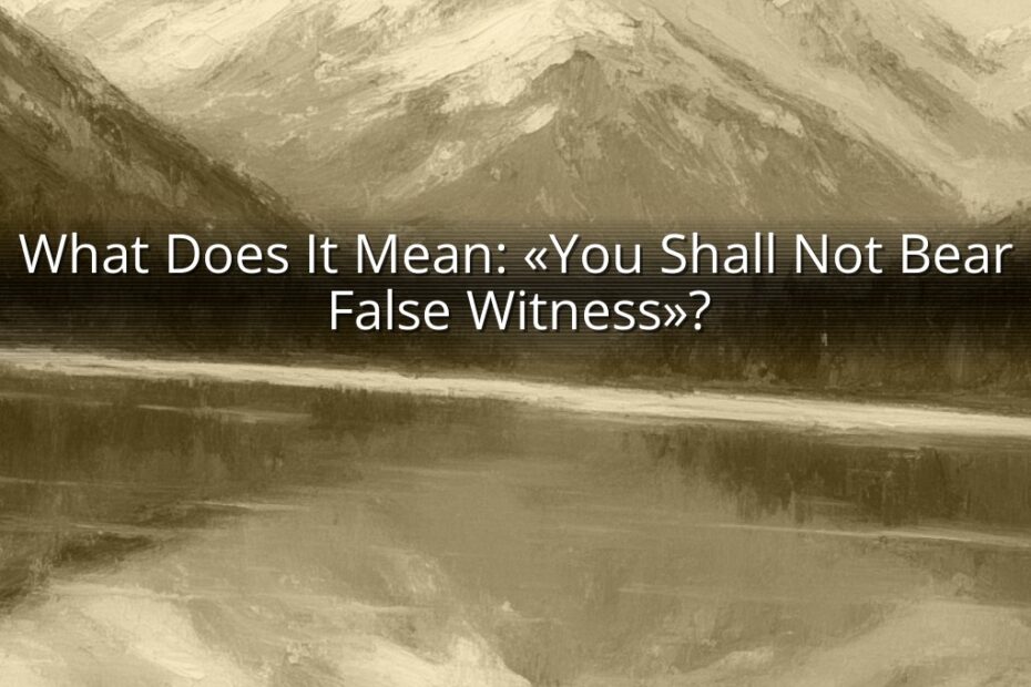 What Does It Mean: «You Shall Not Bear False Witness»?