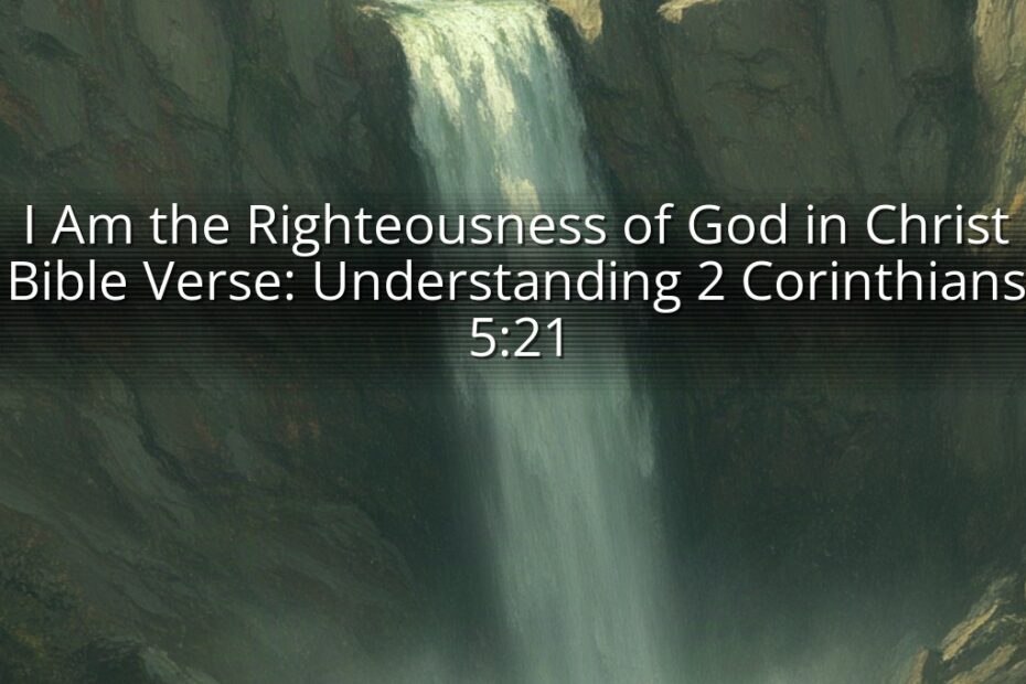 I Am the Righteousness of God in Christ Bible Verse: Understanding 2 Corinthians 5:21