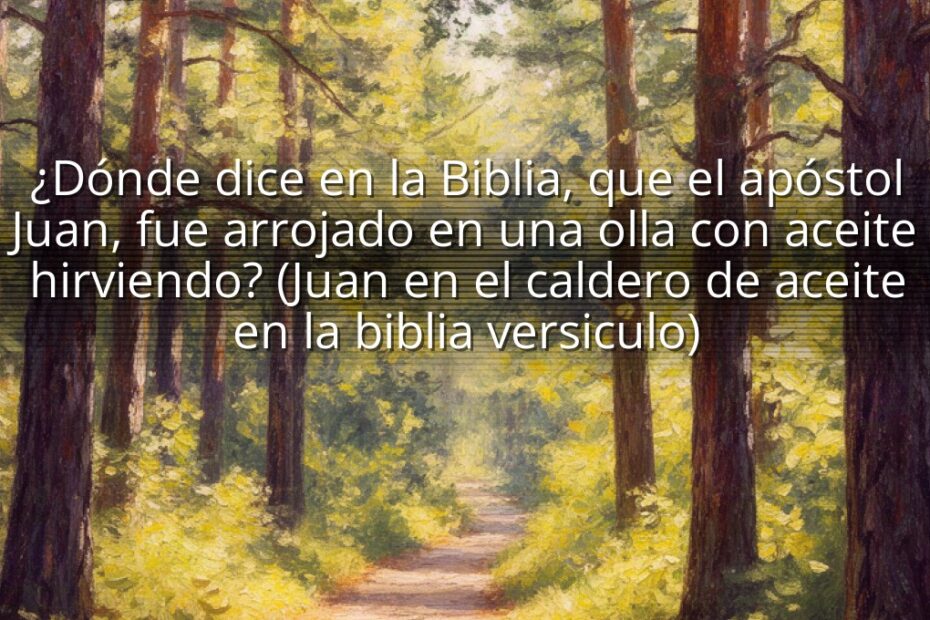 ¿Dónde dice en la Biblia, que el apóstol Juan, fue arrojado en una olla con aceite hirviendo? (Juan en el caldero de aceite en la biblia versiculo)