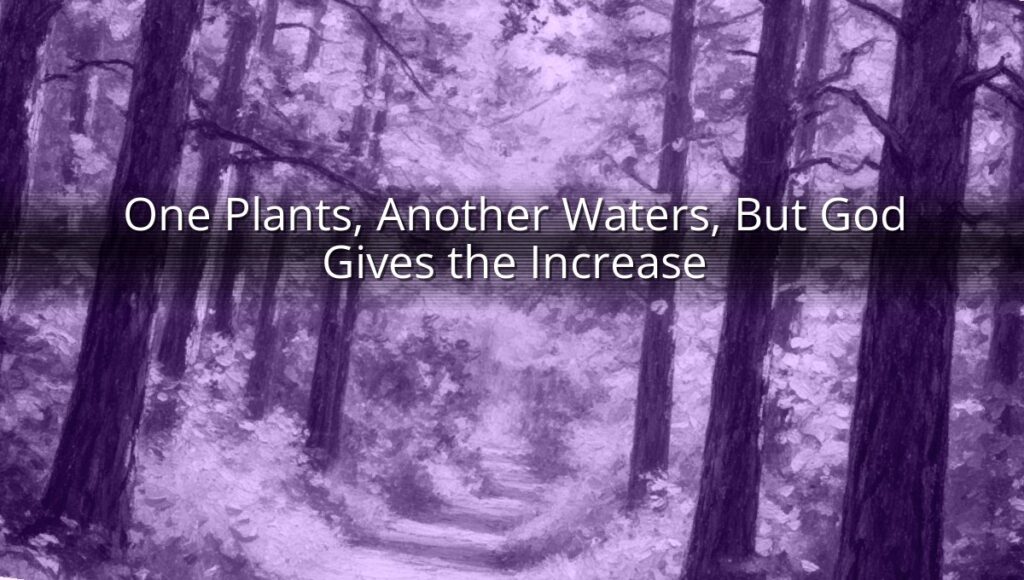 One Plants, Another Waters, But God Gives the Increase