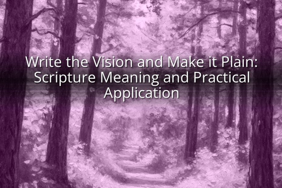 Write the Vision and Make it Plain: Scripture Meaning and Practical Application