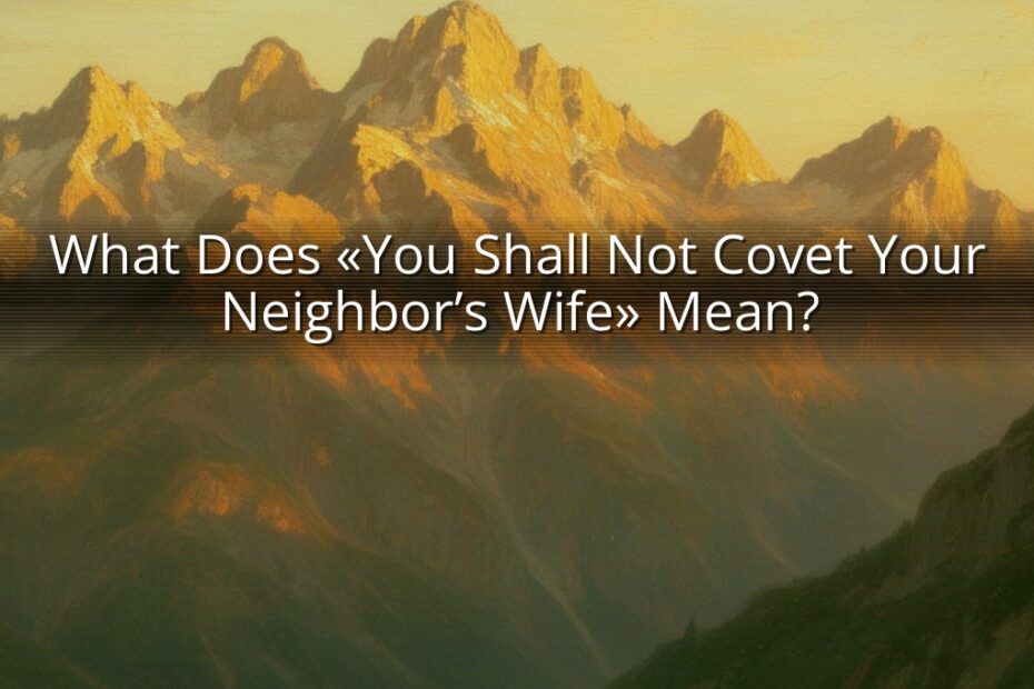 What Does «You Shall Not Covet Your Neighbor’s Wife» Mean?