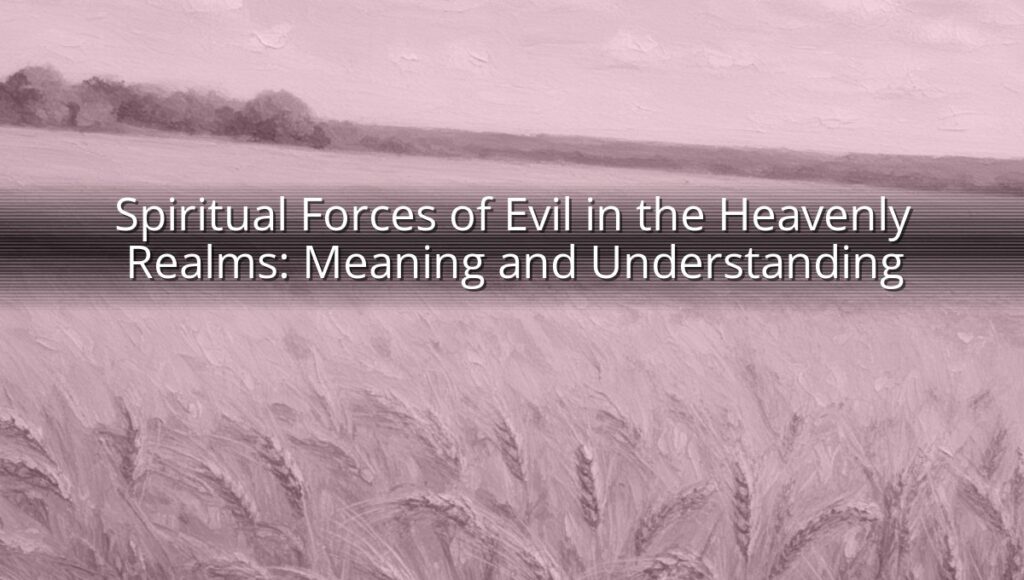 Spiritual Forces of Evil in the Heavenly Realms: Meaning and Understanding