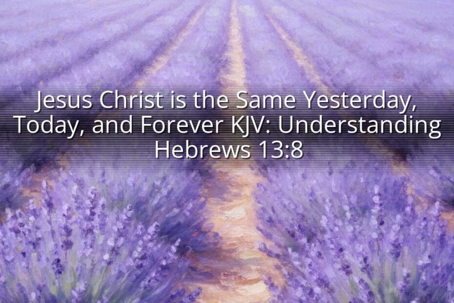 Jesus Christ is the Same Yesterday, Today, and Forever KJV: Understanding Hebrews 13:8