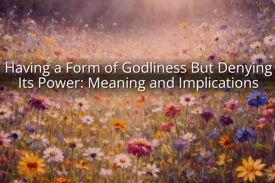 Having a Form of Godliness But Denying Its Power: Meaning and Implications