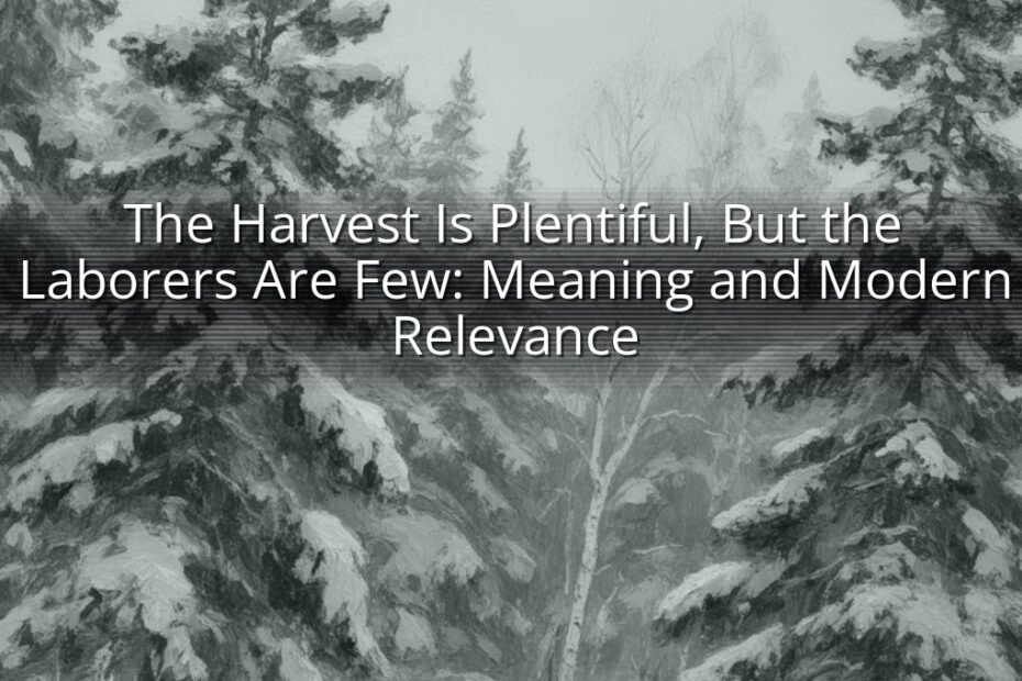 The Harvest Is Plentiful, But the Laborers Are Few: Meaning and Modern Relevance