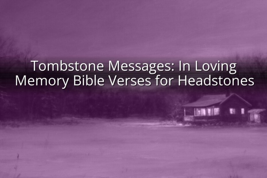 Tombstone Messages: In Loving Memory Bible Verses for Headstones