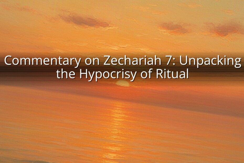 Commentary on Zechariah 7: Unpacking the Hypocrisy of Ritual