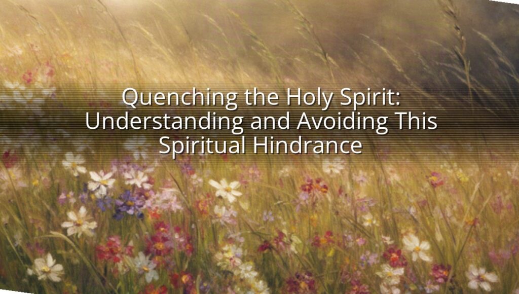 Quenching the Holy Spirit: Understanding and Avoiding This Spiritual Hindrance