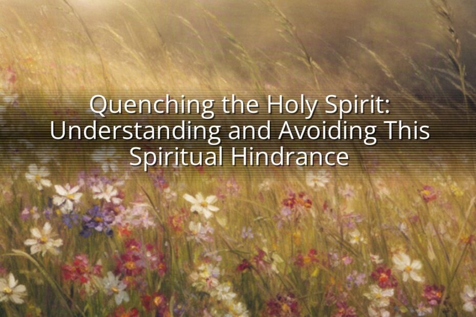 Quenching the Holy Spirit: Understanding and Avoiding This Spiritual Hindrance