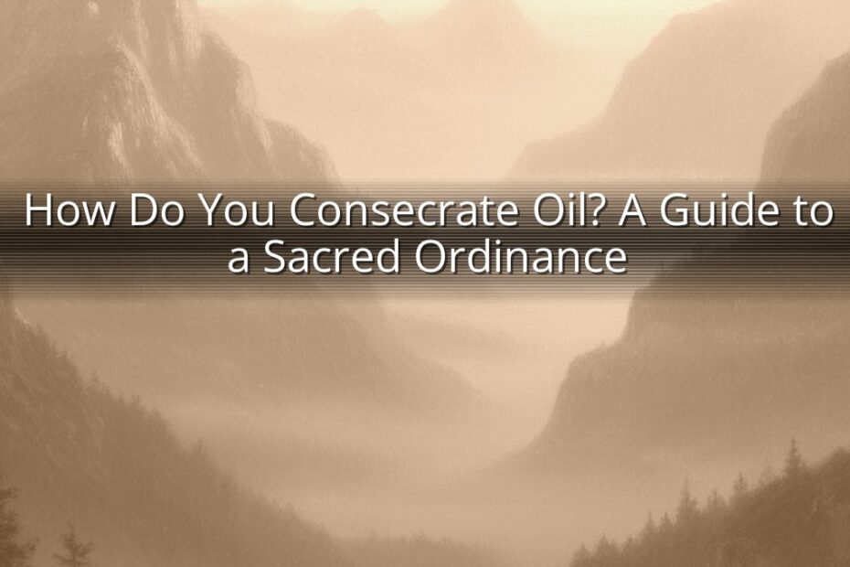 How Do You Consecrate Oil? A Guide to a Sacred Ordinance