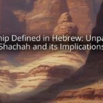 Worship Defined in Hebrew: Unpacking Shachah and its Implications