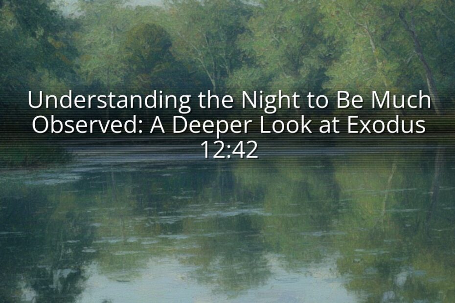 Understanding the Night to Be Much Observed: A Deeper Look at Exodus 12:42