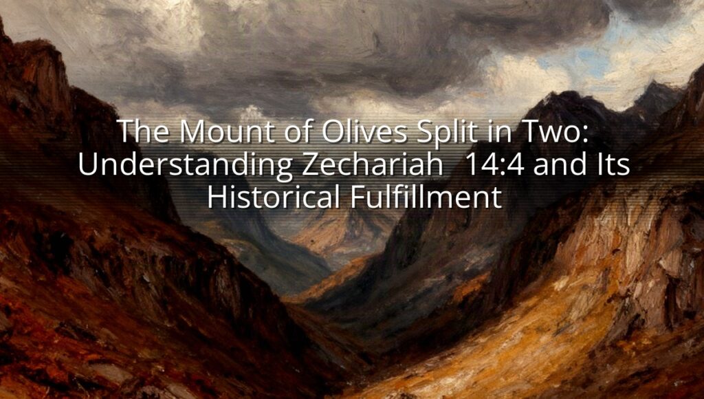 The Mount of Olives Split in Two: Understanding Zechariah 14:4 and Its Historical Fulfillment