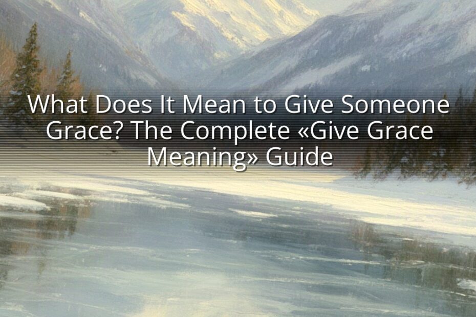 What Does It Mean to Give Someone Grace? The Complete «Give Grace Meaning» Guide