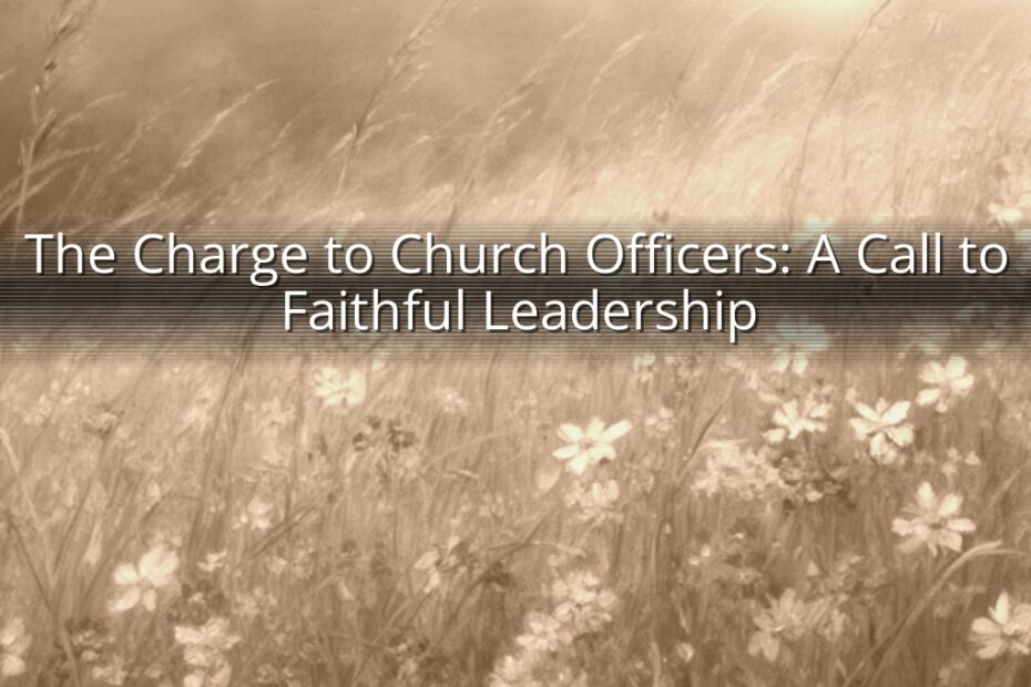 The Charge to Church Officers: A Call to Faithful Leadership