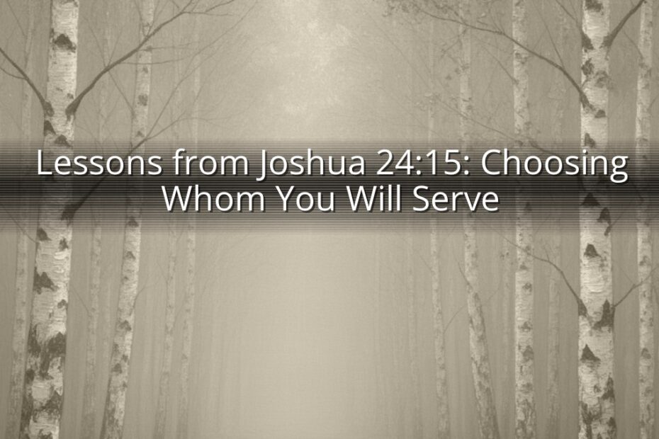 Lessons from Joshua 24:15: Choosing Whom You Will Serve
