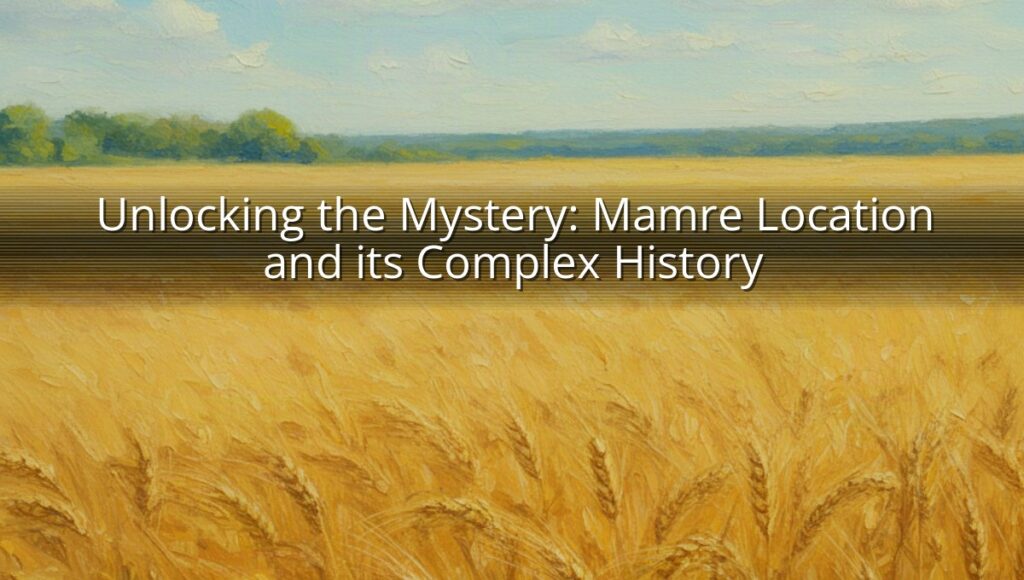 Unlocking the Mystery: Mamre Location and its Complex History