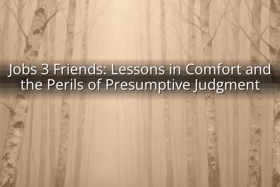 Jobs 3 Friends: Lessons in Comfort and the Perils of Presumptive Judgment