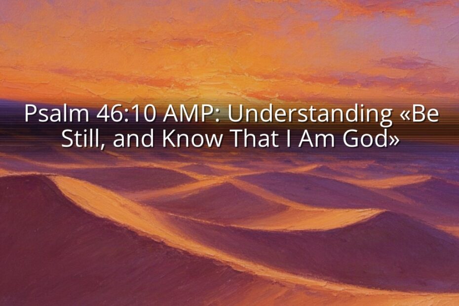 Psalm 46:10 AMP: Understanding «Be Still, and Know That I Am God»