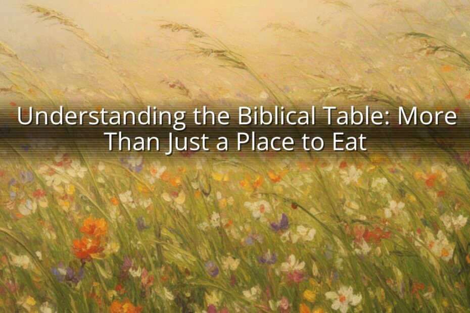 Understanding the Biblical Table: More Than Just a Place to Eat