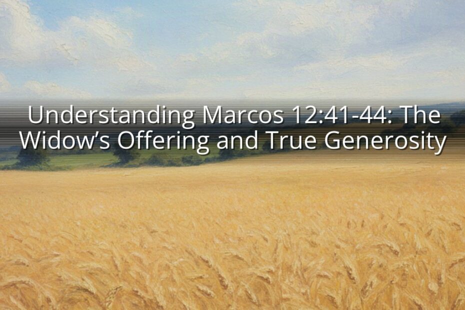 Understanding Marcos 12:41-44: The Widow’s Offering and True Generosity