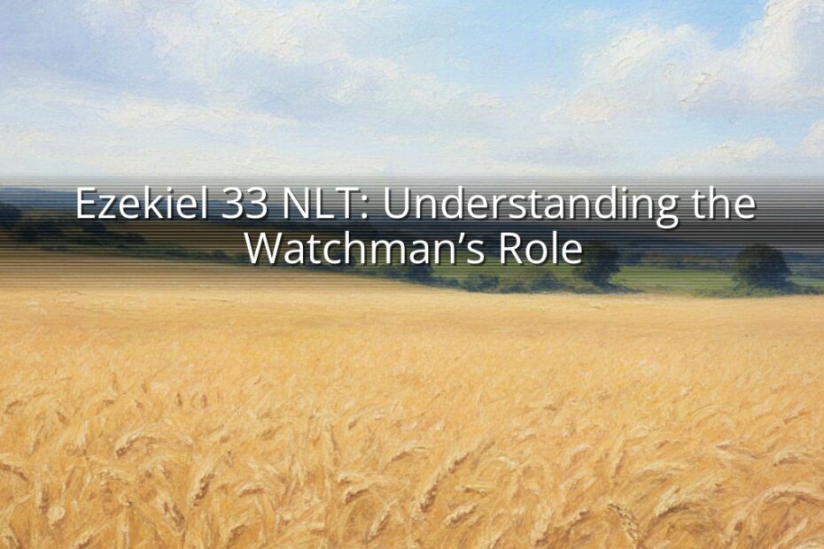 Ezekiel 33 NLT: Understanding the Watchman’s Role