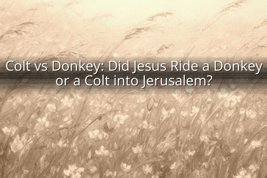 Colt vs Donkey: Did Jesus Ride a Donkey or a Colt into Jerusalem?