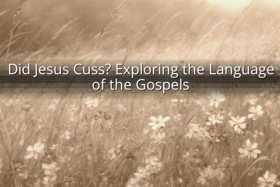 Did Jesus Cuss? Exploring the Language of the Gospels