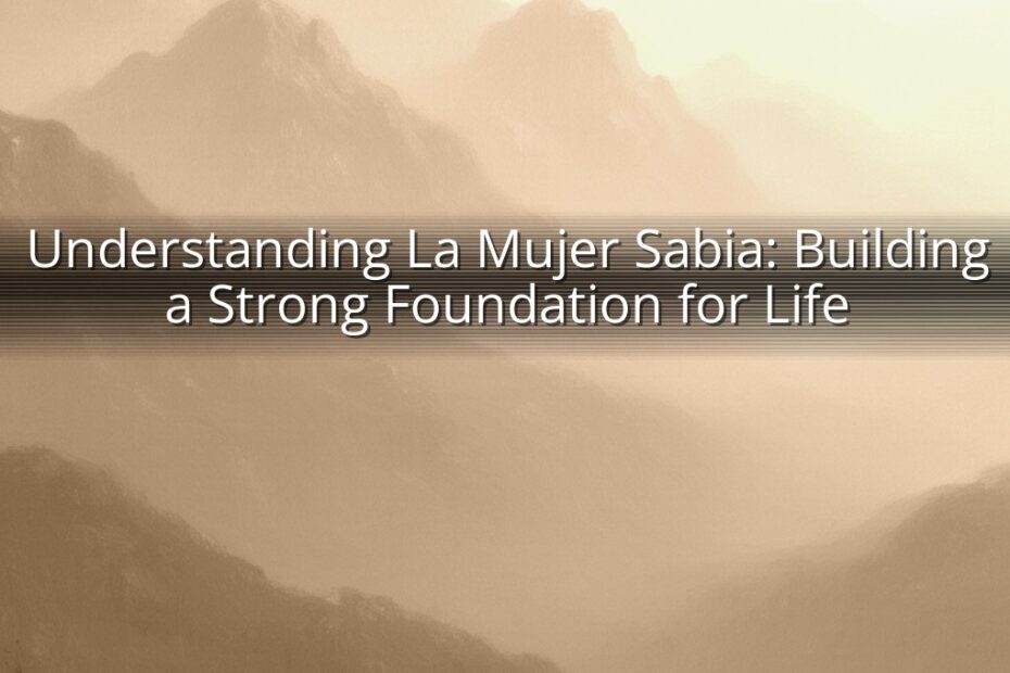 Understanding La Mujer Sabia: Building a Strong Foundation for Life