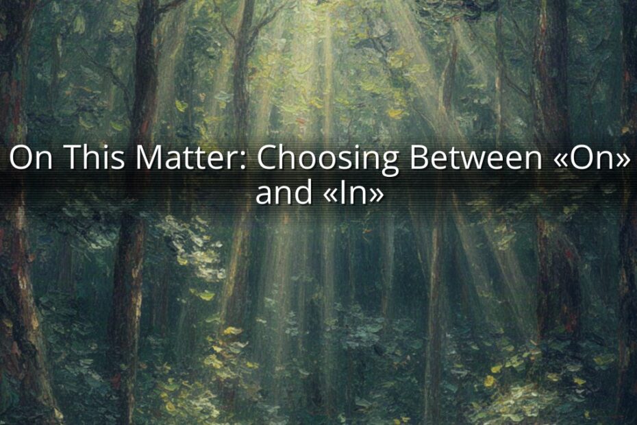 On This Matter: Choosing Between «On» and «In»