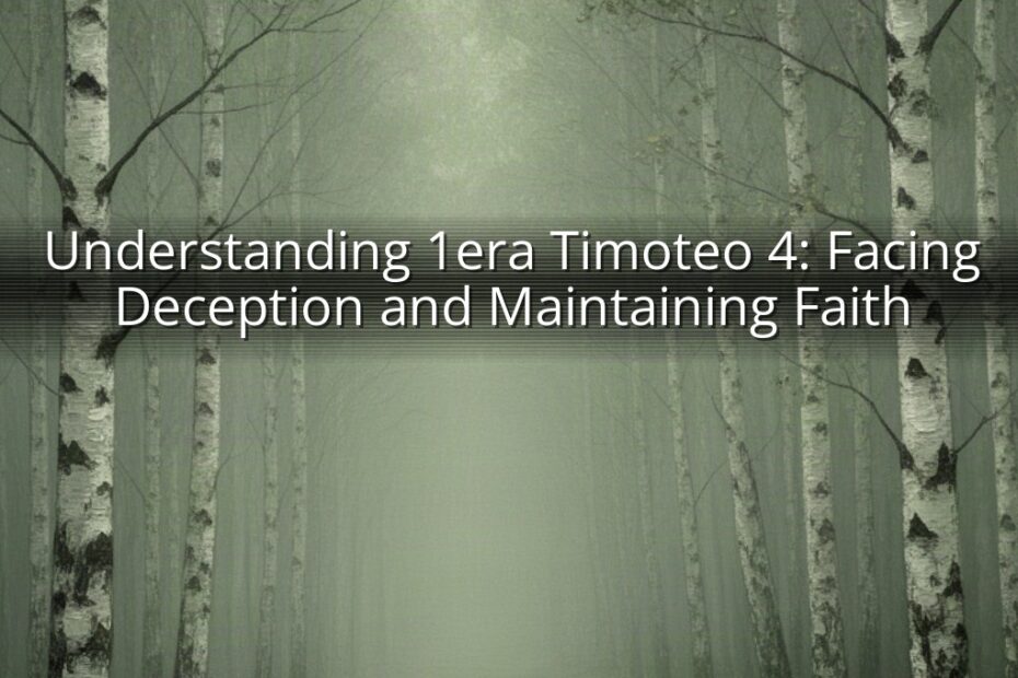 Understanding 1era Timoteo 4: Facing Deception and Maintaining Faith