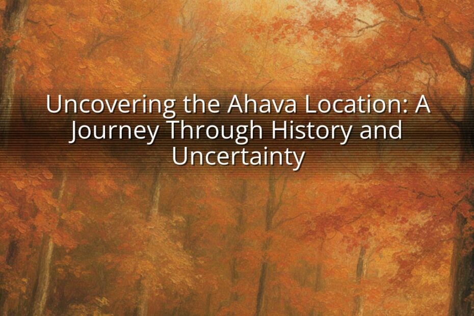Uncovering the Ahava Location: A Journey Through History and Uncertainty